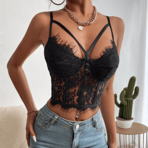 White Lace-Up Front Slimming Corset